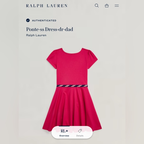 Polo Ralph Lauren Girls XL 16 Pretty in Pink Ponte Swing Dress - Picture 4 of 8